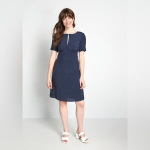 NWT ModCloth The Keyhole Story A-line Dress Navy Size 8